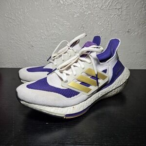 Adidas UltraBoost 21 NCAA Pack-Washington Huskies Men 7 White/Purple Shoe GX7967
